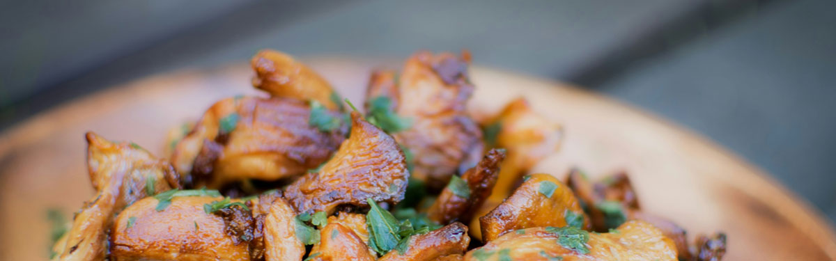 Crispy mushrooms with a bit of protein