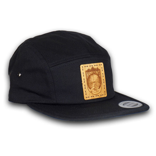 Hamilton's Bamboo Logo Patch 5 Panel Cap in black