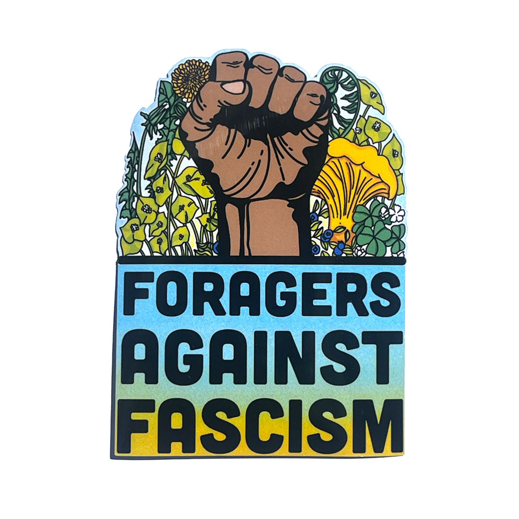 Foragers against fascism sticker
