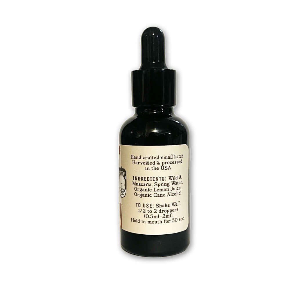 Hamilton's RESET (A. Muscaria) Tincture Back Label | Natural Calm | Stress Relief
