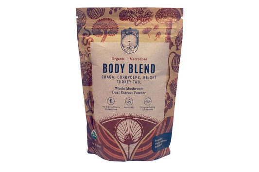 Body Blend packaging for Hamilton's Mushrooms