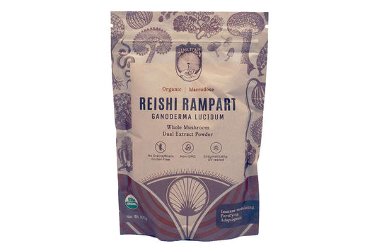 Reishi Rampart packaging for Hamilton's Mushrooms: Front