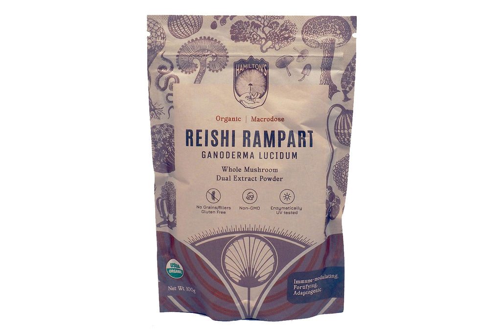Reishi Rampart packaging for Hamilton's Mushrooms