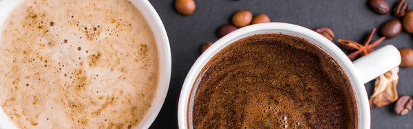 two cups of coffee compared side by side