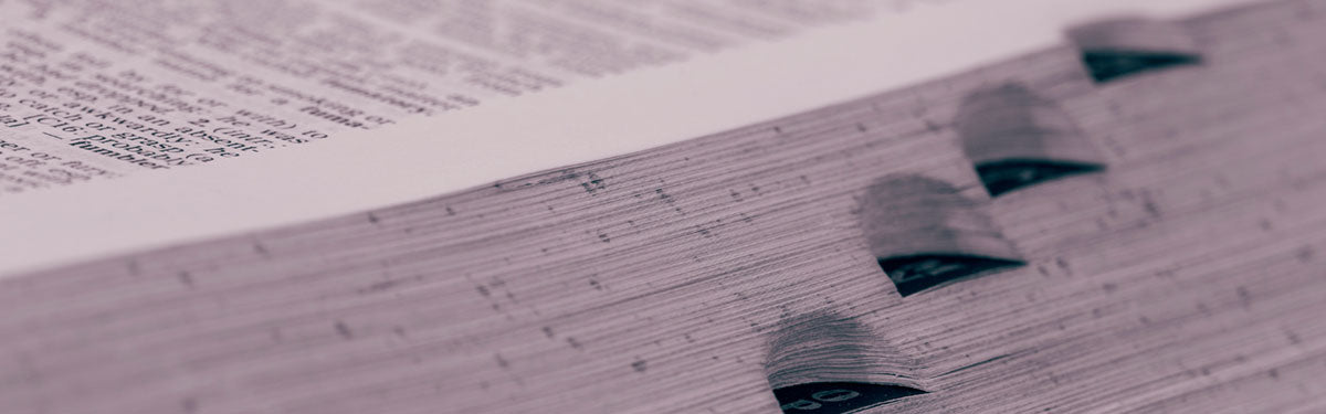 Pages in a dictionary