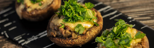 Stuffed mushrooms on a plate