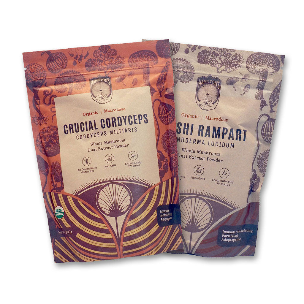 Hamilton's Mushrooms AM+PM Bundle – Crucial Cordyceps + Reishi Rampart