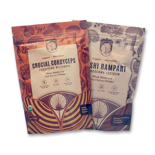 Hamilton's Mushrooms AM+PM Bundle – Crucial Cordyceps + Reishi Rampart