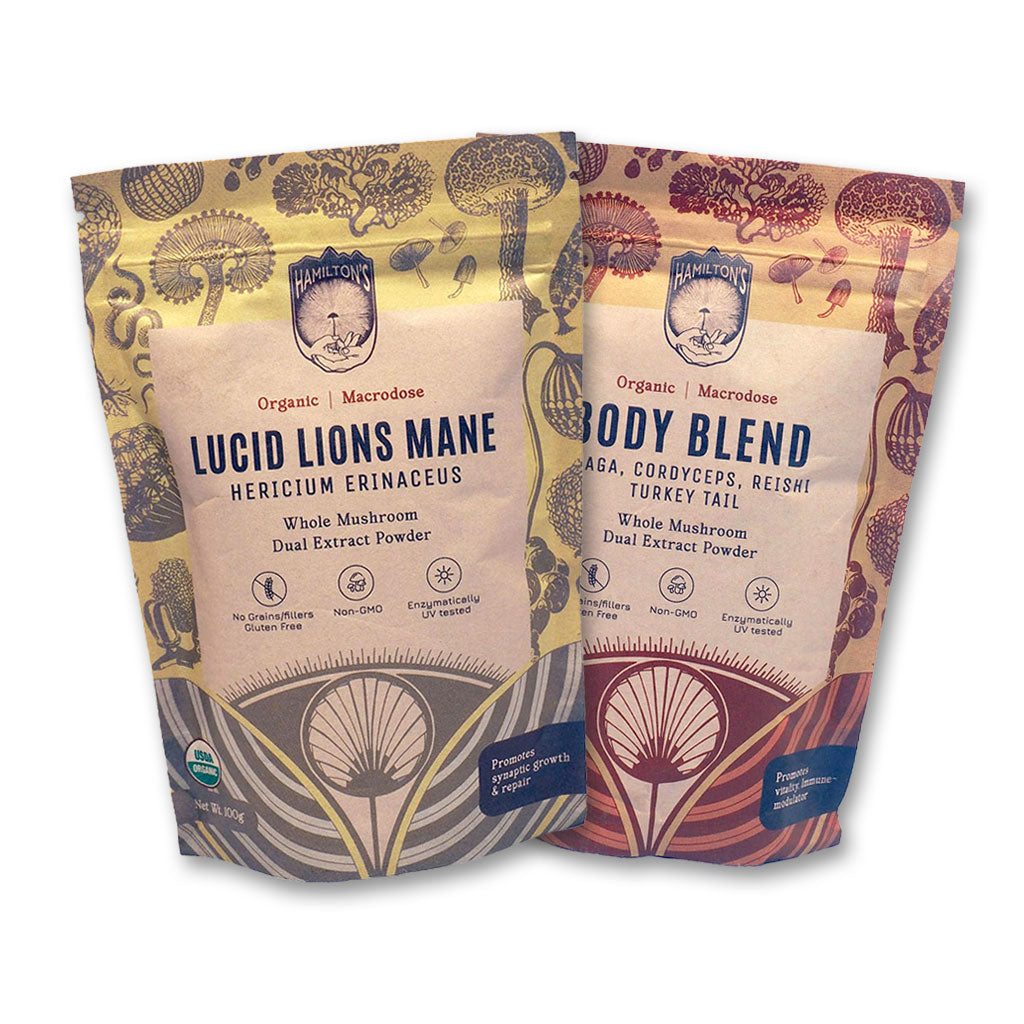Hamilton's Mushrooms Brain+Body Foundation Bundle – Lucid Lion's Mane + Body Blend
