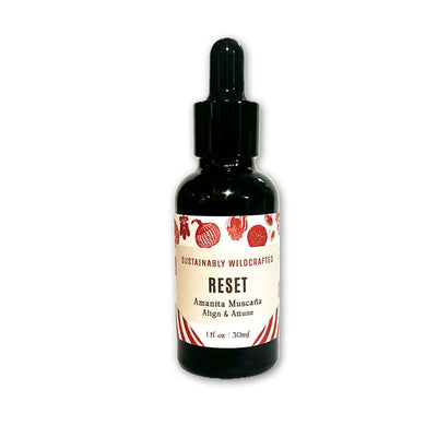 Hamilton's RESET (A. Muscaria) Tincture Front Label | Natural Calm | Stress Relief