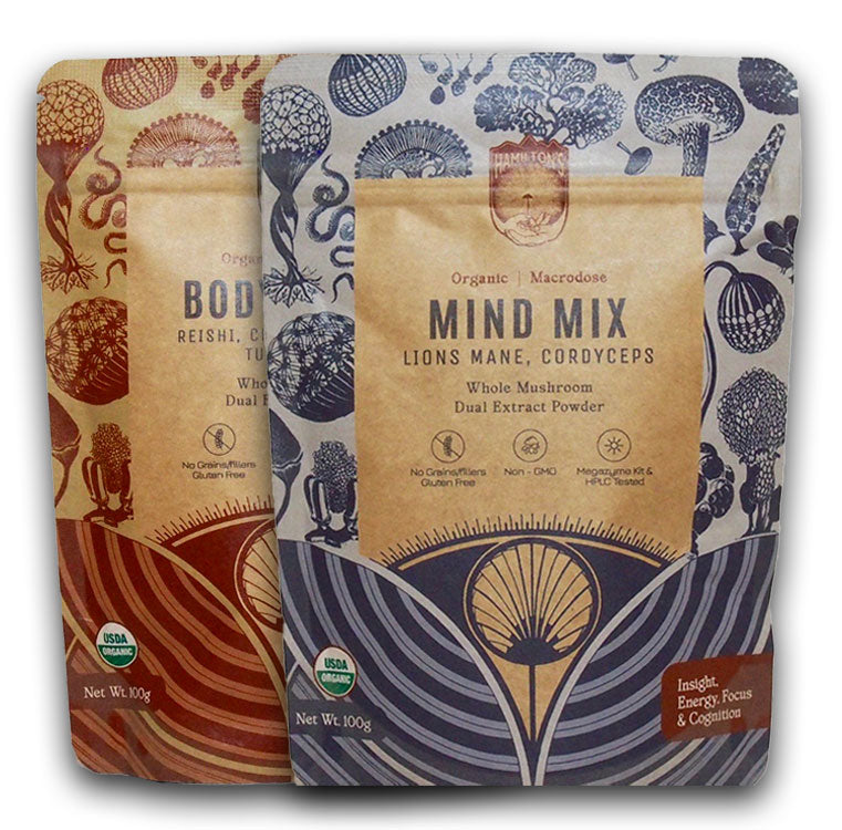 1 bag Body Blend and 1 bag Mind Mix from Hamilton's Mushrooms
