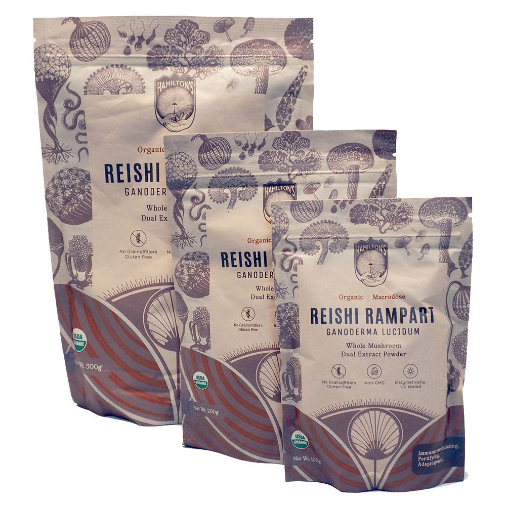 Hamilton's Reishi Rampart | Immune Support | Inflammation Support | Heart Health | Wellbeing | Three Bag Sizes
