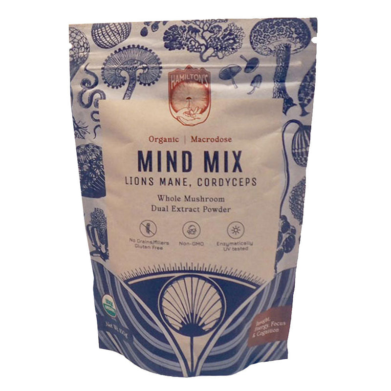 Hamilton's Mushrooms Mind Mix (Wholesale) Lion's Mane + Cordyceps The two most popular organic mushroom extracts together as a nootropic mix for the mind. Used to enhance memory and cognitive function. Why buy two bags when you only need one! Get the focu
