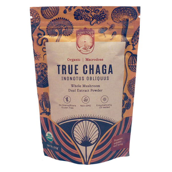 True Chaga product packaging for Hamilton's Mushrooms